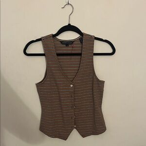 NWT - Veronica Beard - Striped Brown Sleeveless Top - SAMPLE